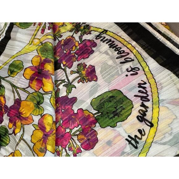 INC International Concepts Floral Printed Scarf with Tassels - Picture 2 of 8